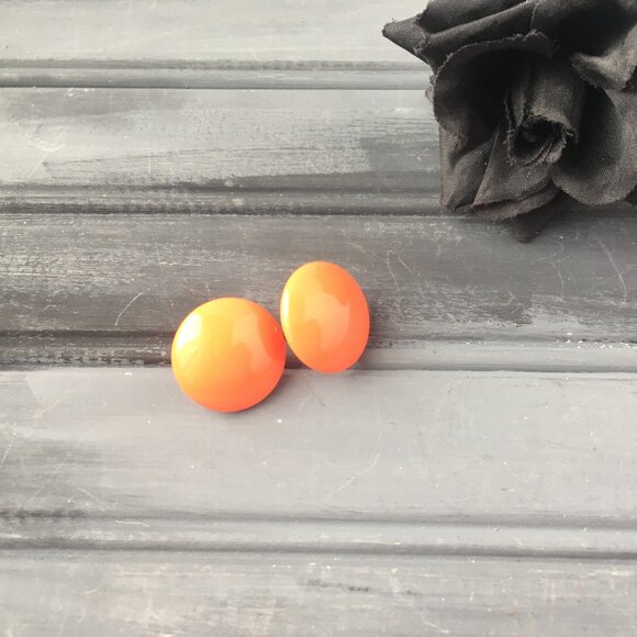 Orange Clip-on Earrings - Picture 2 of 8